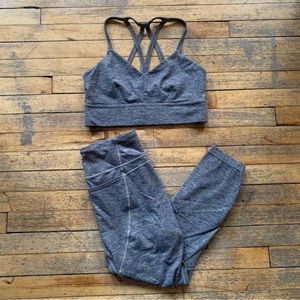 JoyLab Gray Leggings and Sports Bra Set